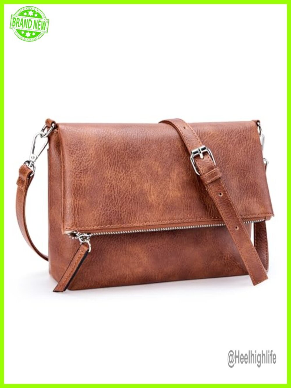 Vintage PU Crossbody Bag Adjustable Shoulder Purse Utility Pocket